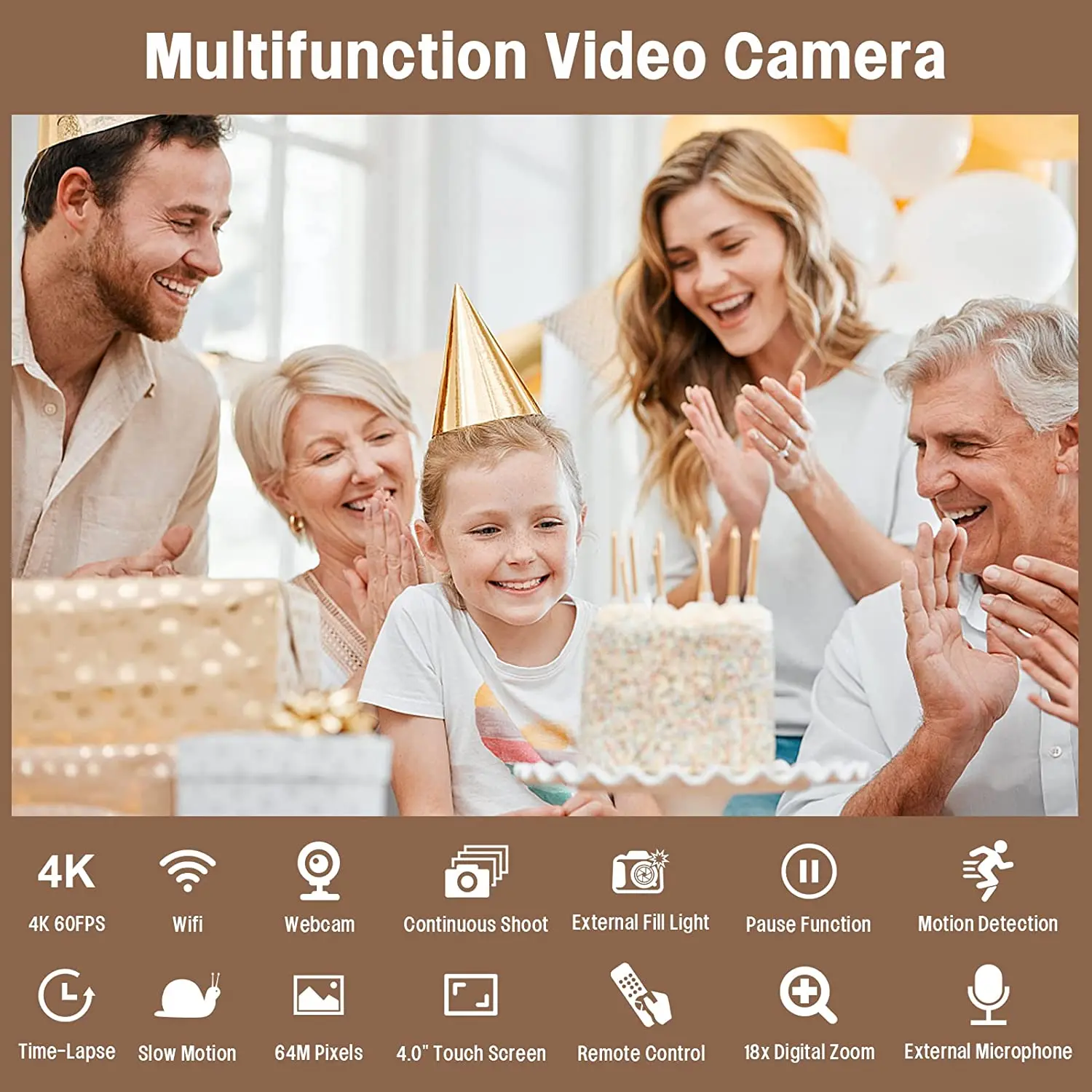 4K Professionaalne Videokaamera YouTube 'i Live HD kaamera Videokaamera Streaming Kaamera 4.0