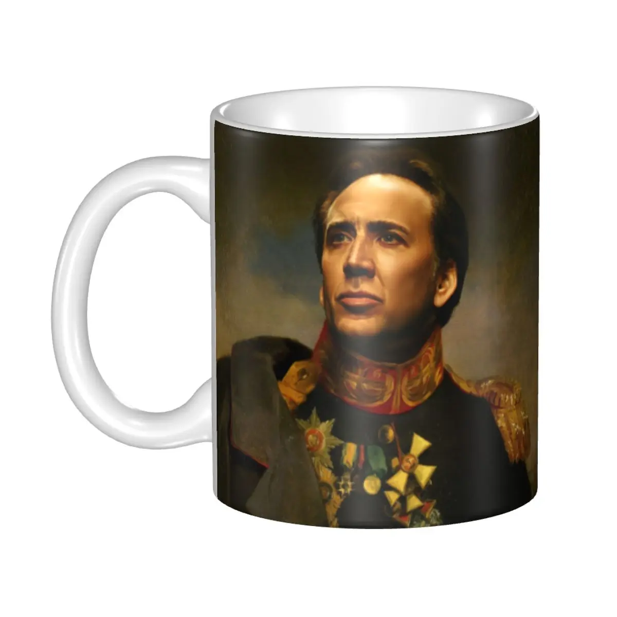 Isikliku Nicolas Cage Mona Lisa Naljakas Meem Kohvi Kruus DIY Keraamiline Tee Piim Tassi Väljas Tööd Telkimine Cup Pilt 4