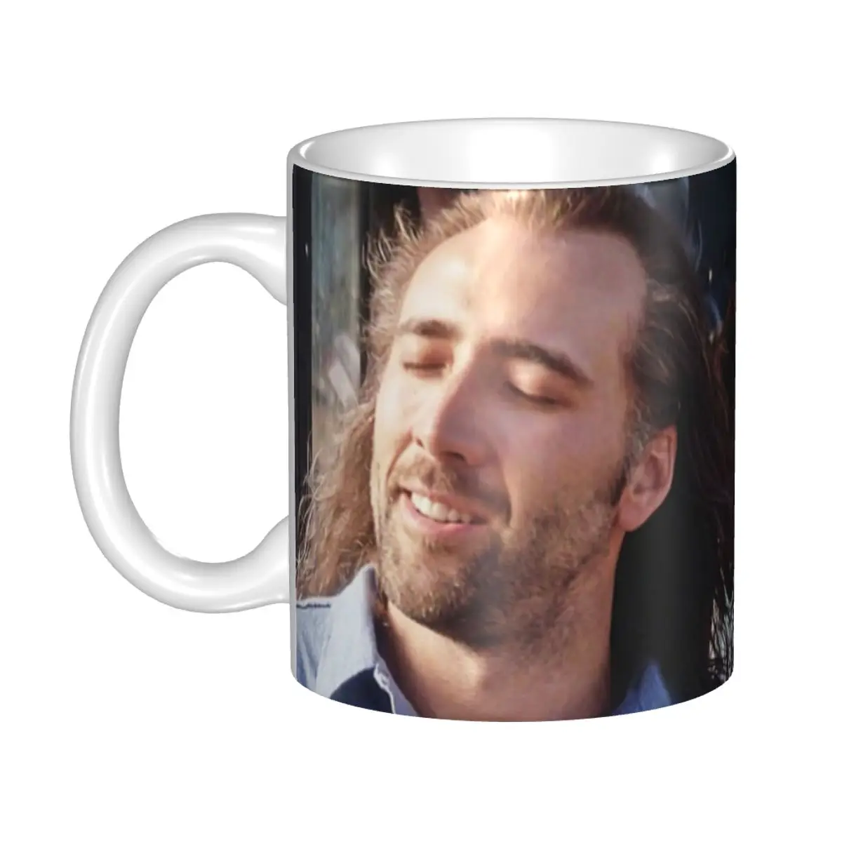 Isikliku Nicolas Cage Mona Lisa Naljakas Meem Kohvi Kruus DIY Keraamiline Tee Piim Tassi Väljas Tööd Telkimine Cup Pilt 5