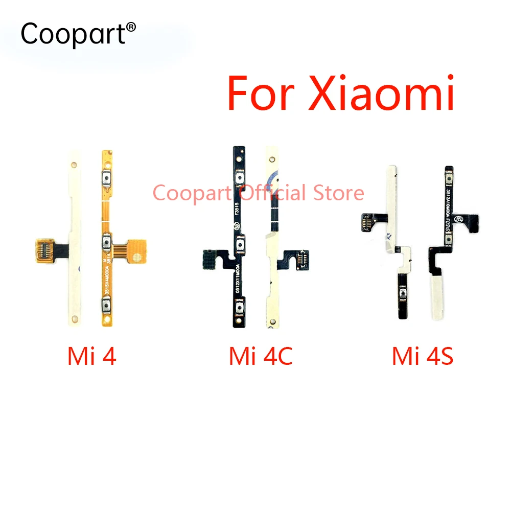 2tk Uued Power on/off & volume up/down nupud flex kaabli Asendamine Xiaomi Mi 4 Mi4 Mi4C Mi4i Mi4S telefon Pilt 0