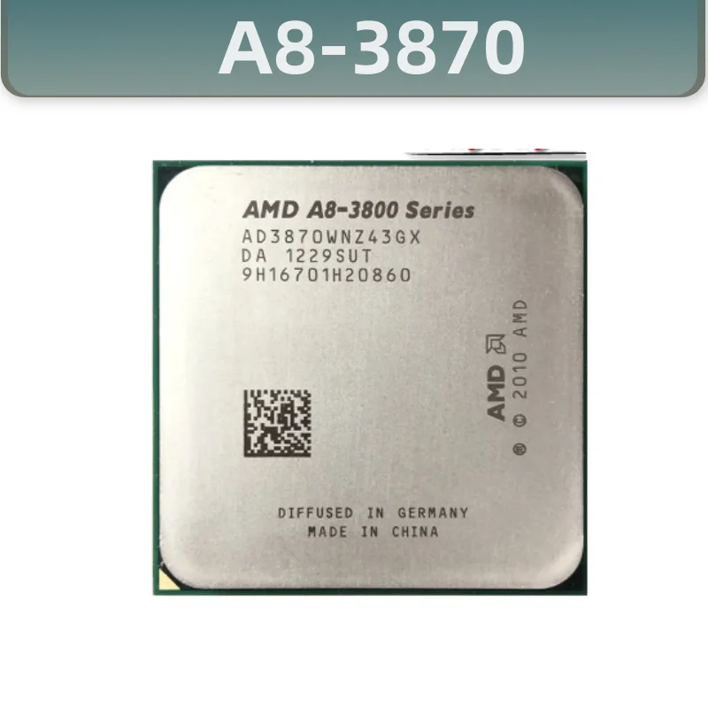 A8-Seeria, A8-3870 3GHz 100W Quad-Core CPU Protsessori AD3870WNZ43GX A8 3870K Socket FM1 Pilt 0