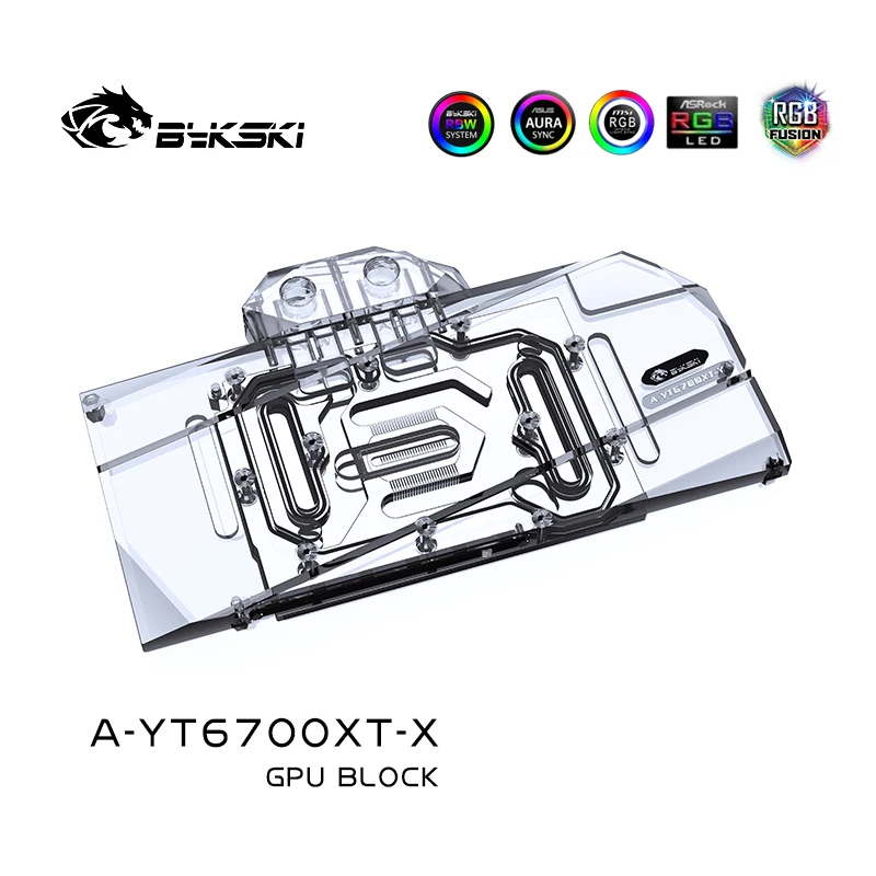 Bykski GPU Vee-Block-YT6700XT-X Yeston RX6700XT , Graphic videokaart Backplate Vedelik Blokeerida vesijahutus Pilt 1