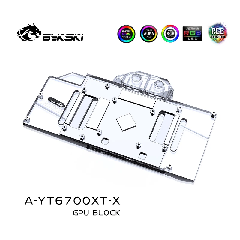 Bykski GPU Vee-Block-YT6700XT-X Yeston RX6700XT , Graphic videokaart Backplate Vedelik Blokeerida vesijahutus Pilt 3