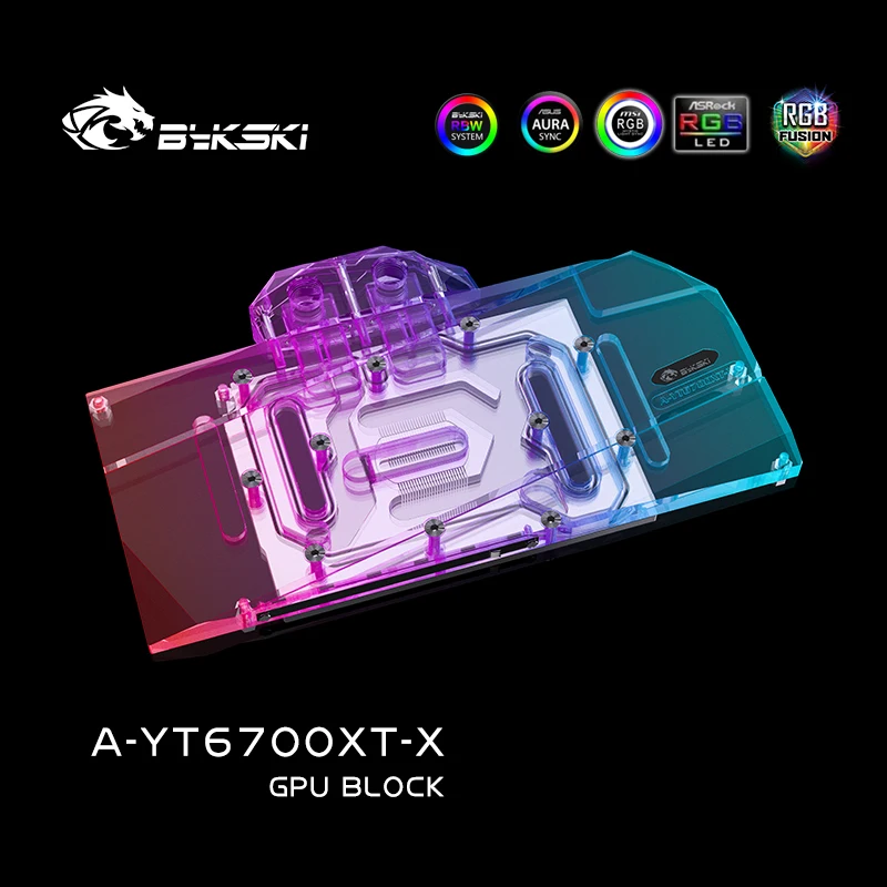 Bykski GPU Vee-Block-YT6700XT-X Yeston RX6700XT , Graphic videokaart Backplate Vedelik Blokeerida vesijahutus Pilt 4