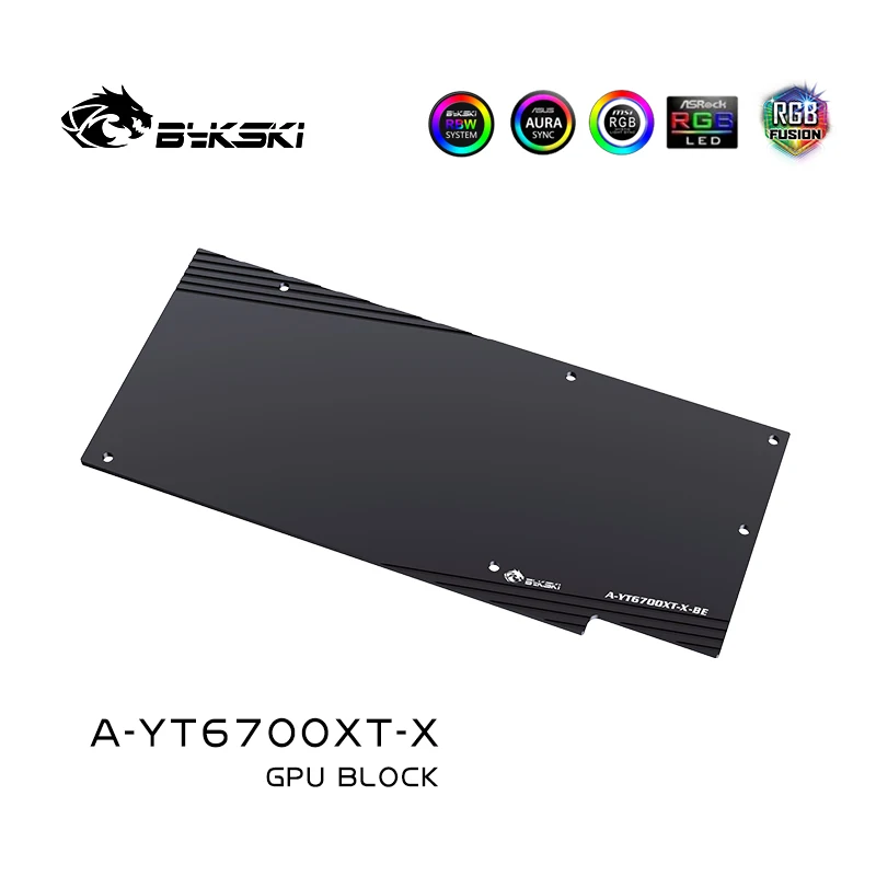 Bykski GPU Vee-Block-YT6700XT-X Yeston RX6700XT , Graphic videokaart Backplate Vedelik Blokeerida vesijahutus Pilt 5