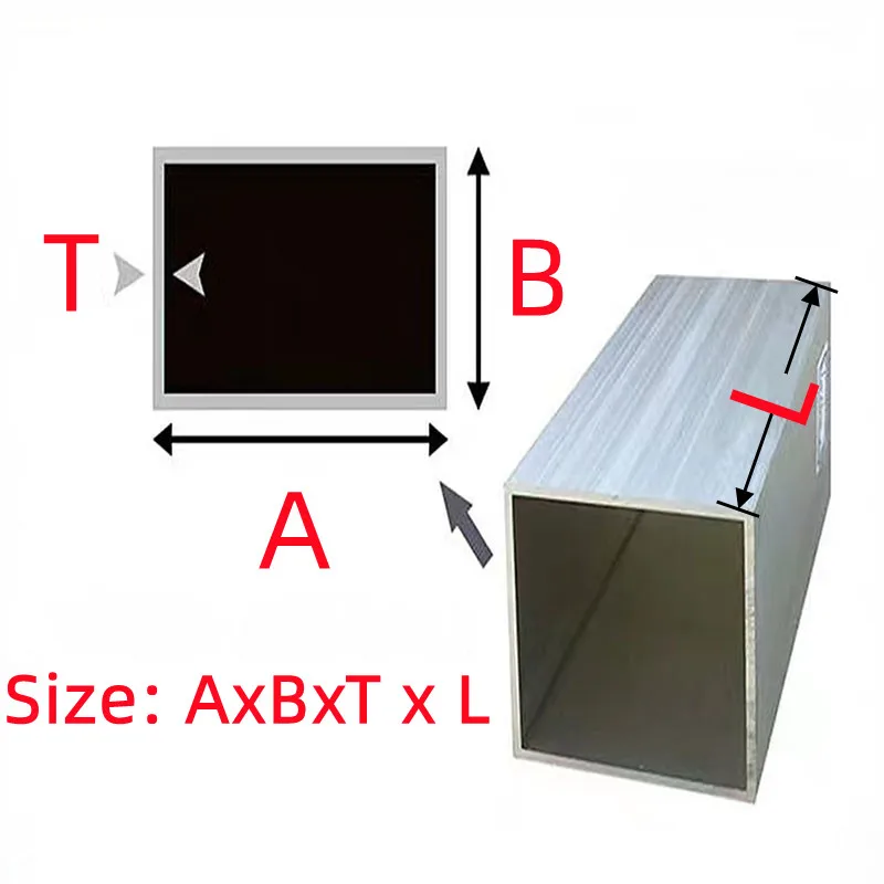 8~30mm Alumiinium square tube profiil,Alumiinium ristkülikukujuline toru,Mudeli bracket, siseviimistlusmaterjalid Pilt 5