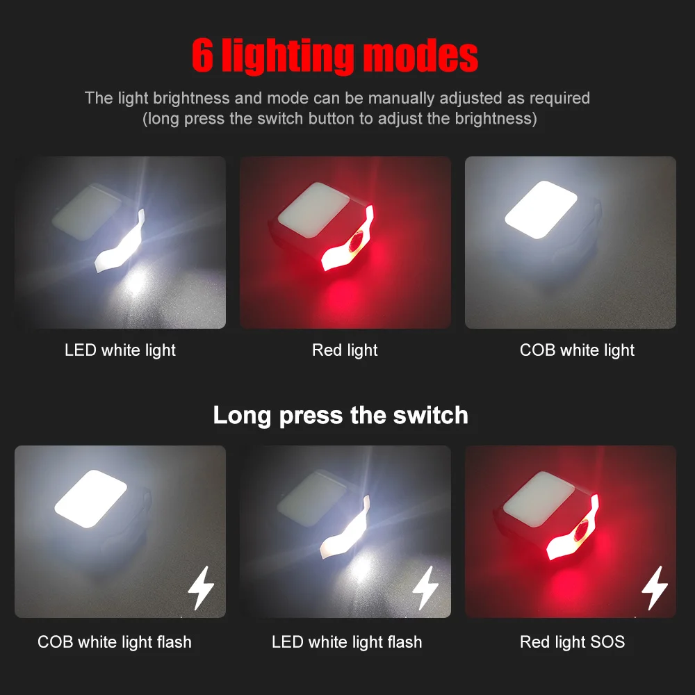 Portable LED Kalapüügi Esilaterna Smart Sensor ühise Põllumajanduspoliitika Clip Light USB Laetav Võimsus Ekraan Väljas Telkimine Vilkur-Lamp Pilt 5