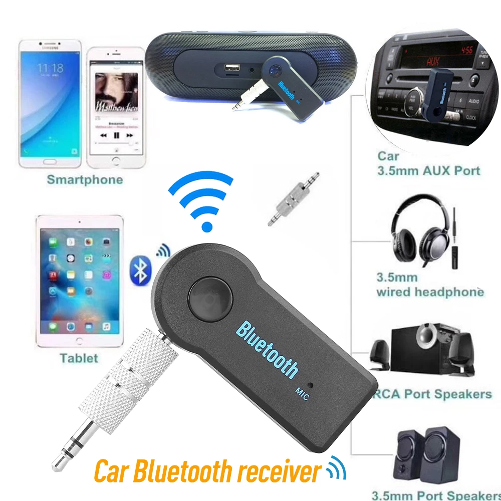 1~5TK 1 5.0 Bluetooth Vastuvõtja Juhtmevaba Handsfree Saatja, Adapter, Muusika, Audio Aux A2dp Kõrvaklappide Vastuvõtja, 3.5 mm Jack Pilt 2