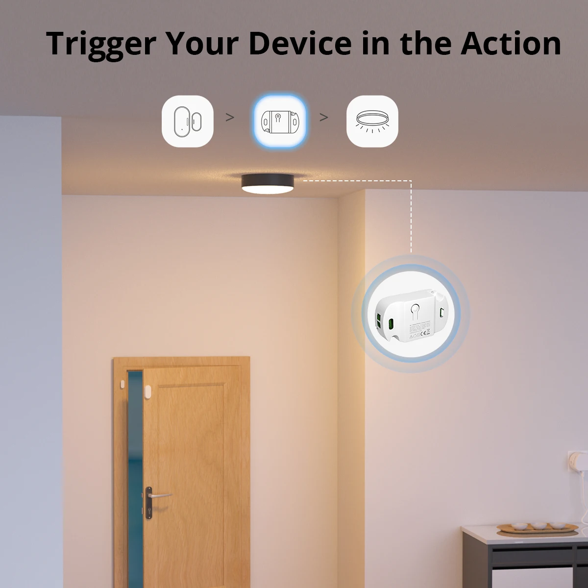 Mini Wifi Smart Switch Smart light Switch Juhtmeta Kaugjuhtimispult Taimeri DIY Moodul Töö Alexa Google ' i Kodu eWeLink Alice Pilt 5