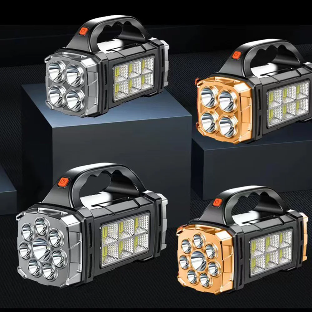 Võimas Päikeseenergial töötavad LED-Taskulamp Koos COB töötuled USB Laetav Kaasaskantavad 4 Valgustus Režiimid Väljas Päikese Taskulambi Valgus Pilt 1