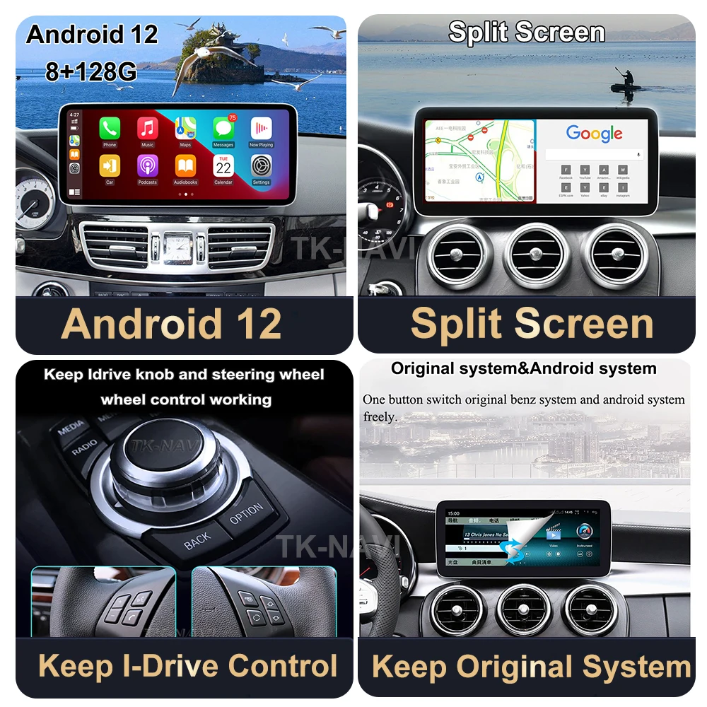 12.3 Tolline Android 13 autoraadio Jaoks Benz C (W204 2011-2014 RHD Auto GPS Carplay 4G+WIFI Multimeedia Video Mängija, Stereo QLED Ekraan Pilt 5
