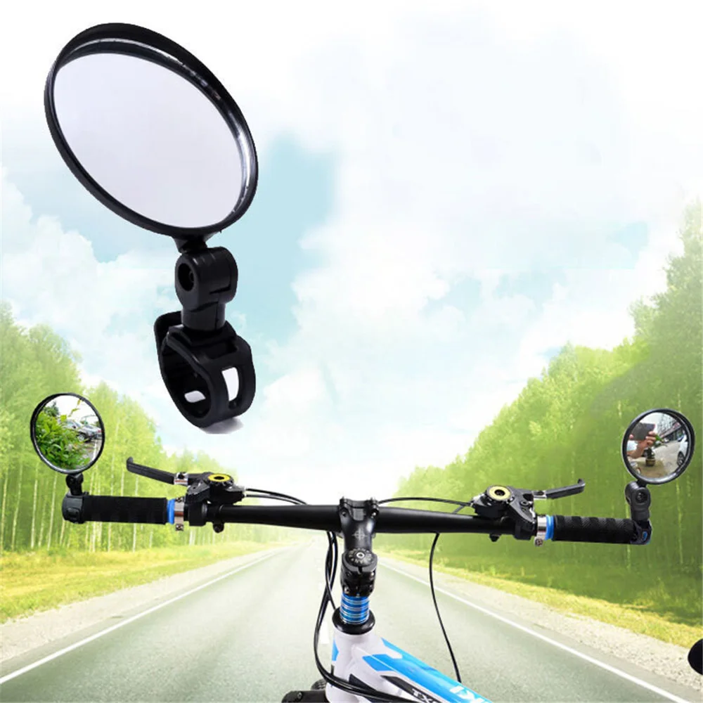 Rearview Mirror Jalgratta-Mootorratta Lenkstangi Paigaldi 360 Pöörde Reguleeritav Bike lainurk Muudetud Kumer Peegel Helkur Pilt 0