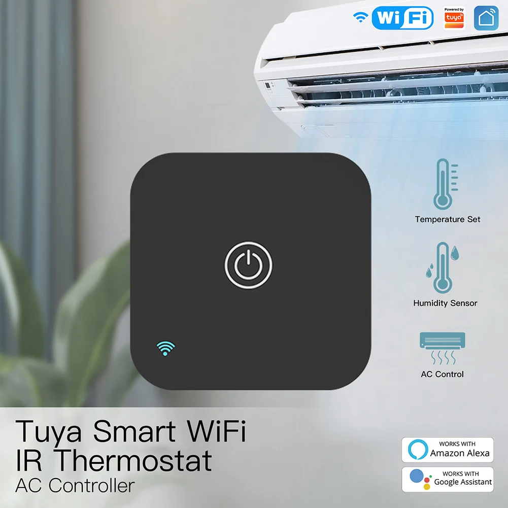 Moes Tuya WiFi Smart IR Termostaadiga Touch Nupp IR Termostaat Sisseehitatud Temperatuuri ja Niiskuse Andur Tööd Alexa Google Kodu Pilt 0