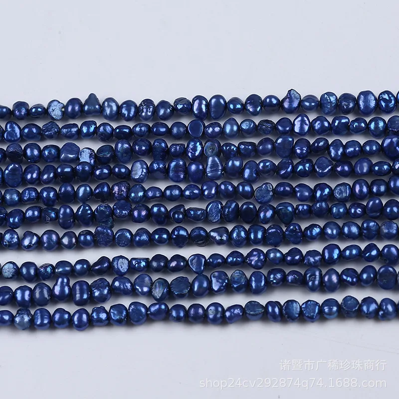 5-5.5 mm Sinine Värv Värvitud Looduslike Pearl Barokk Kuju DIY Ehted Tarvikud Pilt 5