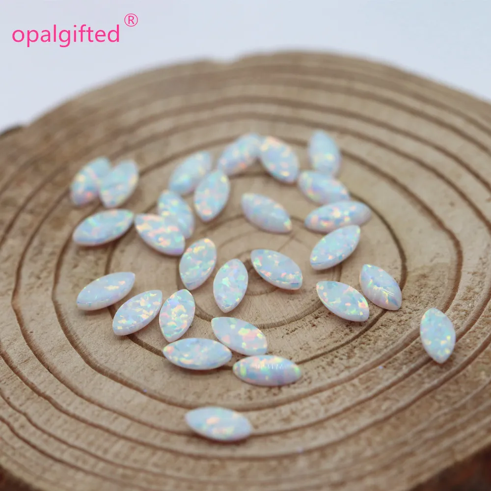 (100tk/palju)2023 Tasuta Kohaletoimetamine 3*6 mm Valge/Mint Marquise kivi ümber Opaal Sünteetiline Fire Opal kivi ümber DIY ehted Pilt 4