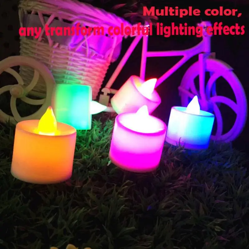 1 TK Loominguline LED Küünal Mitmevärviline Lamp Simulatsiooni Värv Leegi Tee Valguse Home Decor Pulmi, Sünnipäeva Teenetemärgi Öö Valguses Pilt 3