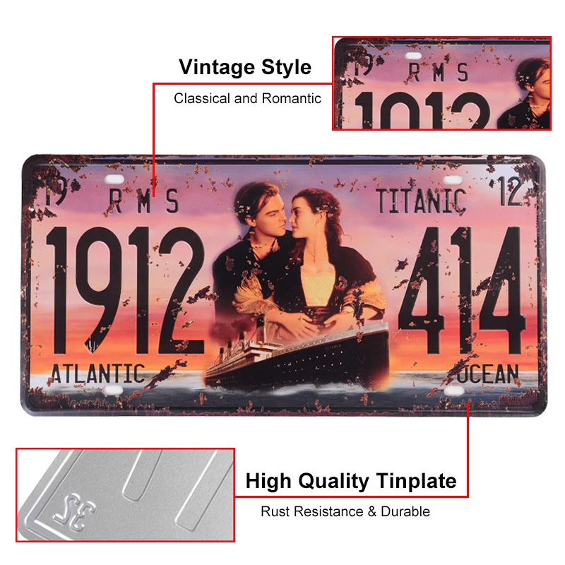 Retro Metallist Tina Märk Route 66 Auto Number numbrimärk Tahvel Vintage Metal Plakat, Baari-Klubi Garaaži Seina Home Decor 15*30cm Pilt 2