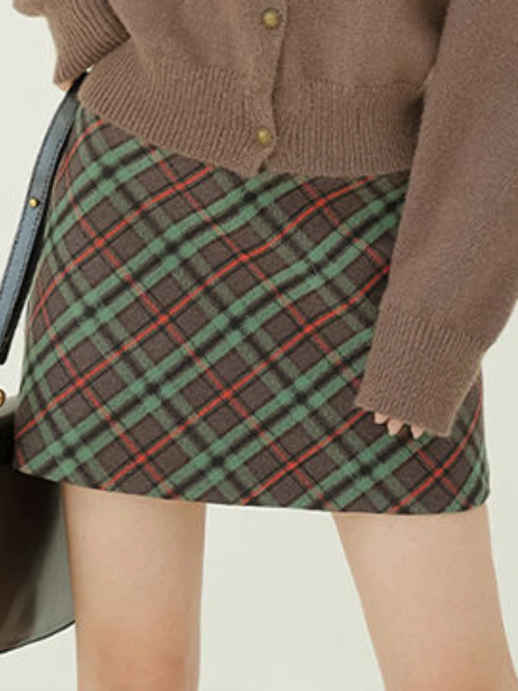 On-line Seelikud Naistele Argyle Ruuduline Ulzzang Mini Kevadine Vintage Slim Lihtne Streetwear Kõrge Vöökoht Mood Kõik-mängu Casual Naine Pilt 4