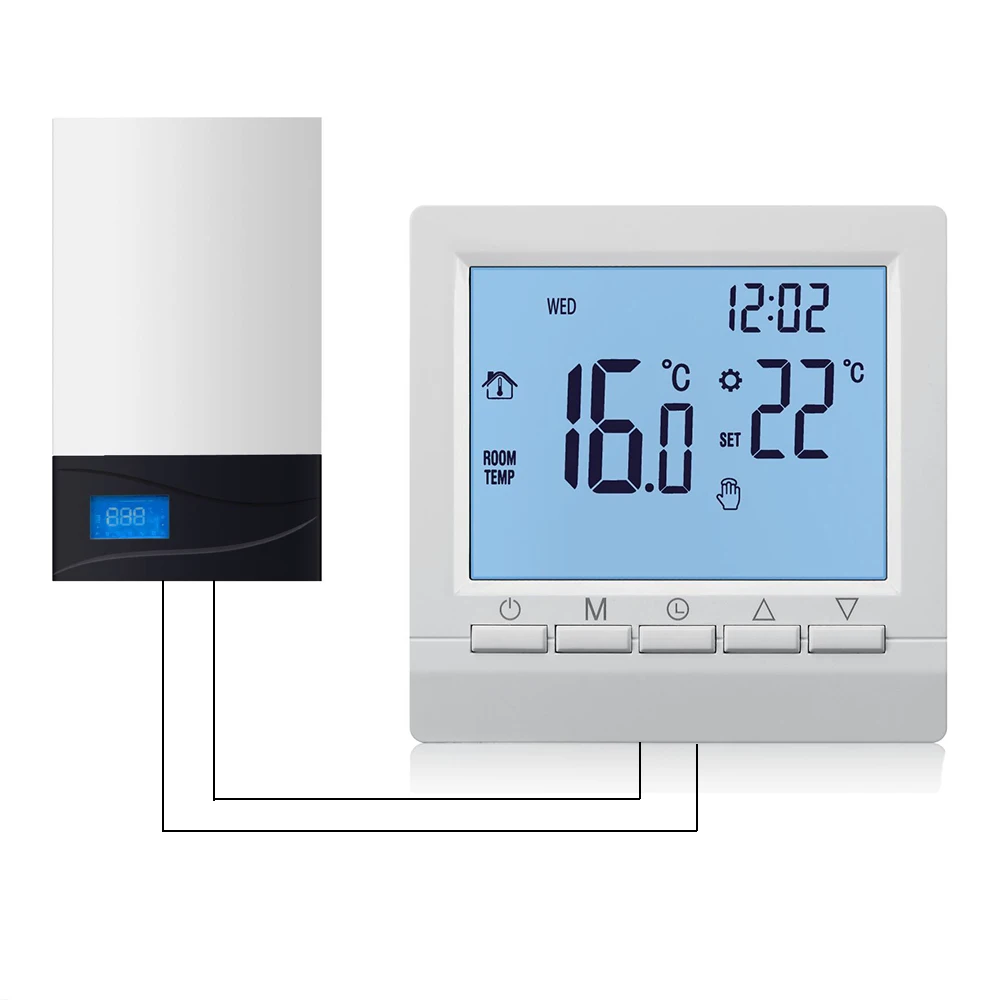 Smart Termostaat Temperatuuri Kontroller Gaasi Katla Kütmise Temperatuuri Regulaator Käsi Kontrolli AA Aku Termostaat Kid Lukk Pilt 0