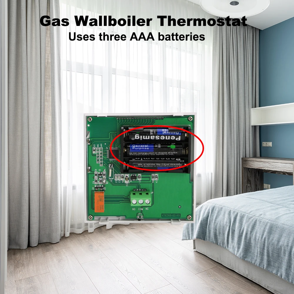 Smart Termostaat Temperatuuri Kontroller Gaasi Katla Kütmise Temperatuuri Regulaator Käsi Kontrolli AA Aku Termostaat Kid Lukk Pilt 3