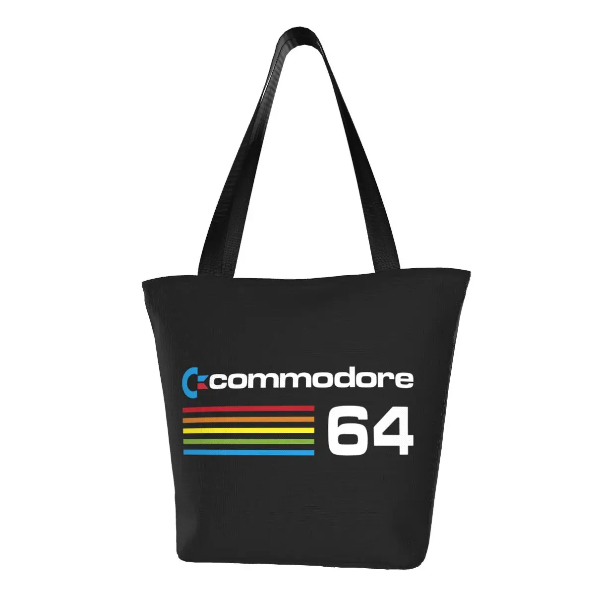 Commodore 64 Toidukaubad Ostukott Trükitud Lõuendile Shopper Õlal Tassima Kotid Suur Võimsus Vastupidav C64 Amiga Arvuti Käekott Pilt 0