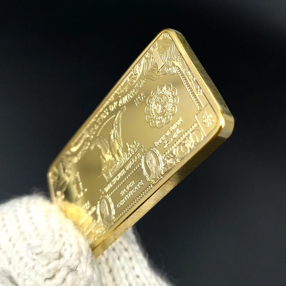 USD 1Dollar Bullion 24k Gold Bar Ameerika Metallist Mündid, Kuldne Baarid USD kinkekarbis Pilt 1