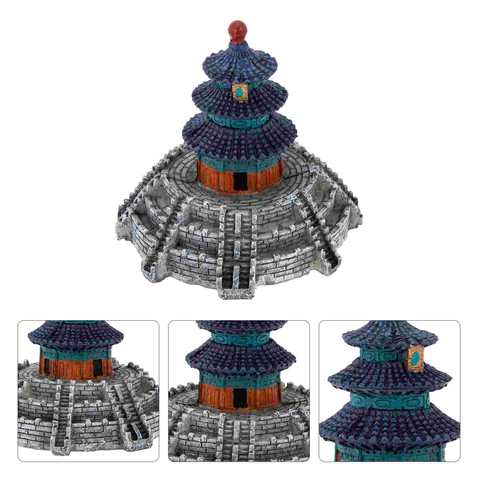 Pagoda Figuriin Kuju Decor Mini Zen Garden-Aasia Hiina Muinasjutt Väike Kääbus Temple Tiik Feng Shui Õnne Pilt 0