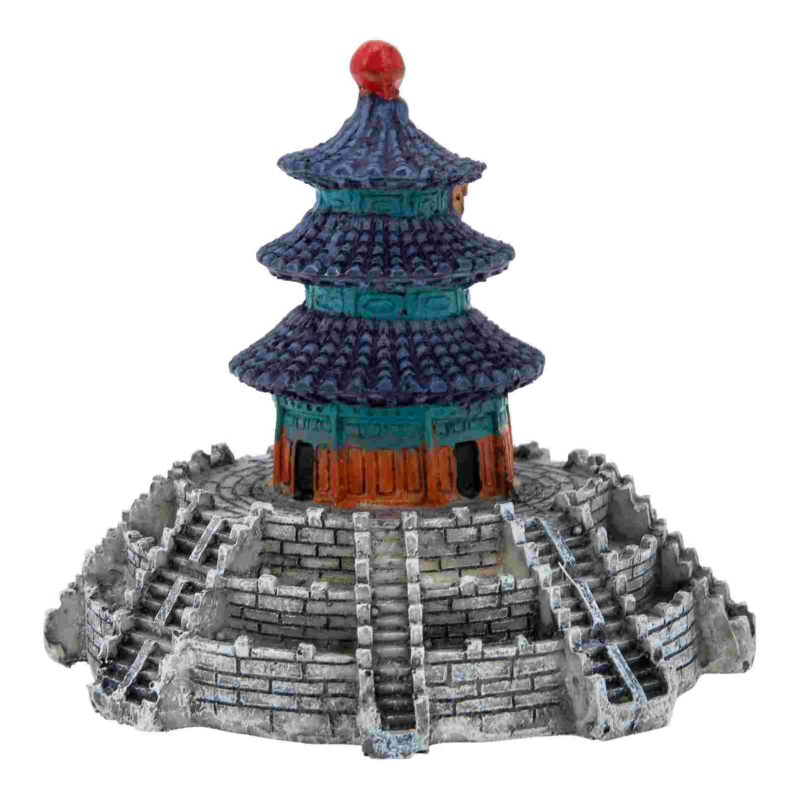 Pagoda Figuriin Kuju Decor Mini Zen Garden-Aasia Hiina Muinasjutt Väike Kääbus Temple Tiik Feng Shui Õnne Pilt 5