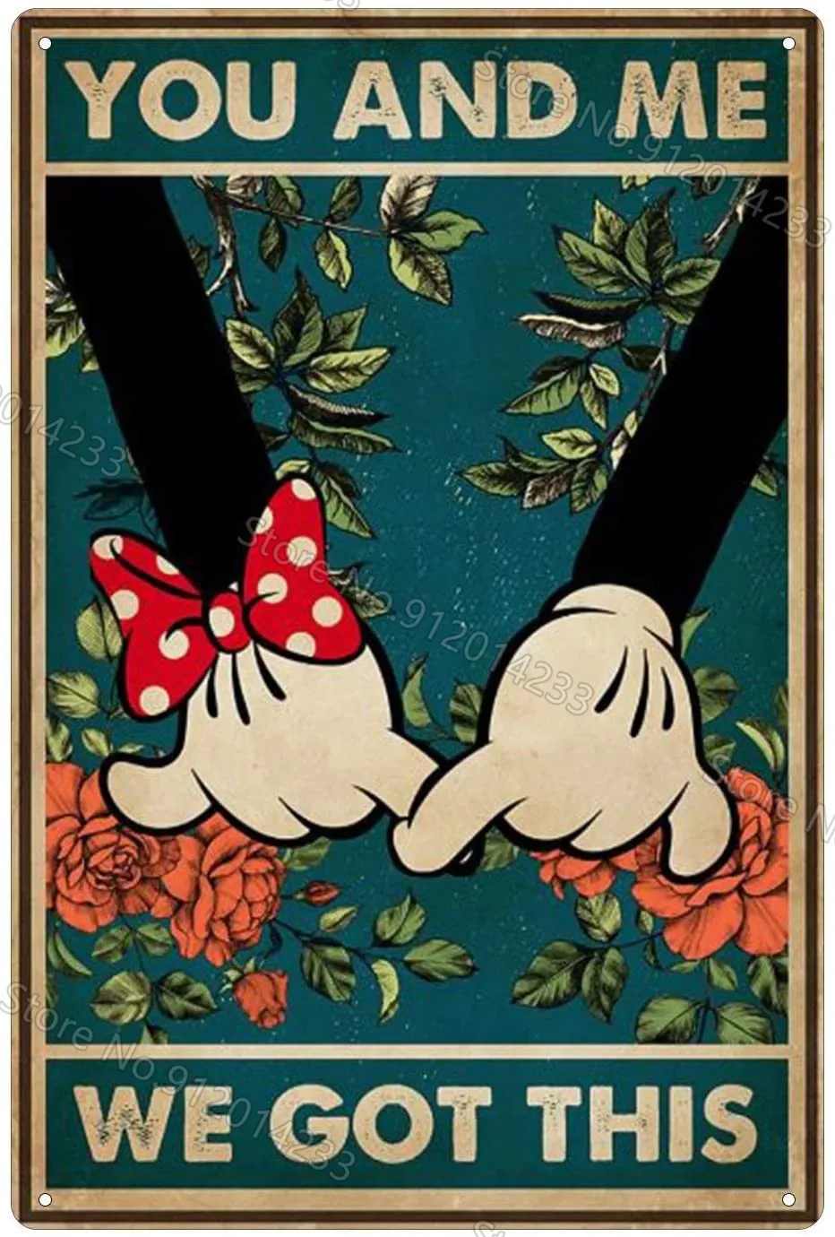 Disneyland Metallist Tina Märk Disney World Peace Anime Retro Plakat Vintage Tahvel Raua Maali Laste Tuba Lasteaed Decor Pilt 3