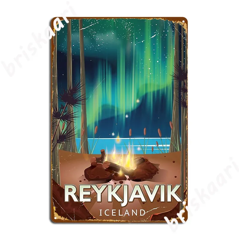 Reykjavik Island Metallist Märk luua Seina Kino Köök Laigud Tina märk Plakatid Pilt 1