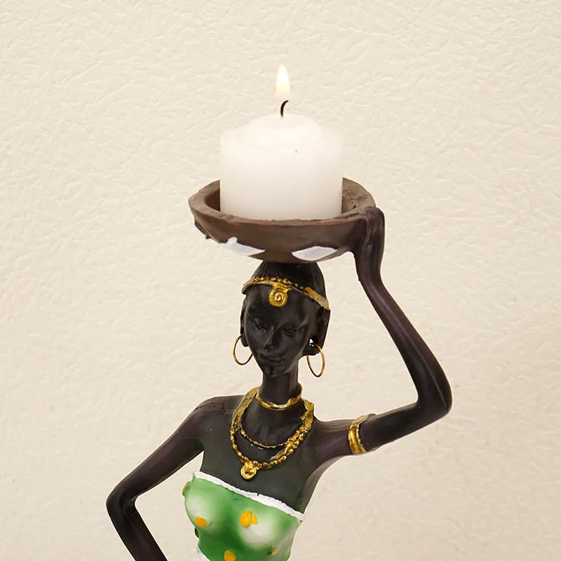 21cm Aafrika Naiste Vaik Kujukeste, Kunst ja Käsitöö Tribal Lady Kuju Eksootiliste Nukk Küünal Omanik Kingitus Kodu Kaunistamiseks Skulptuure Pilt 3