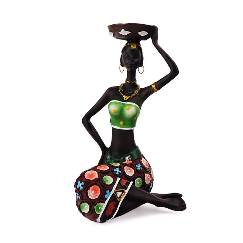 21cm Aafrika Naiste Vaik Kujukeste, Kunst ja Käsitöö Tribal Lady Kuju Eksootiliste Nukk Küünal Omanik Kingitus Kodu Kaunistamiseks Skulptuure Pilt 4