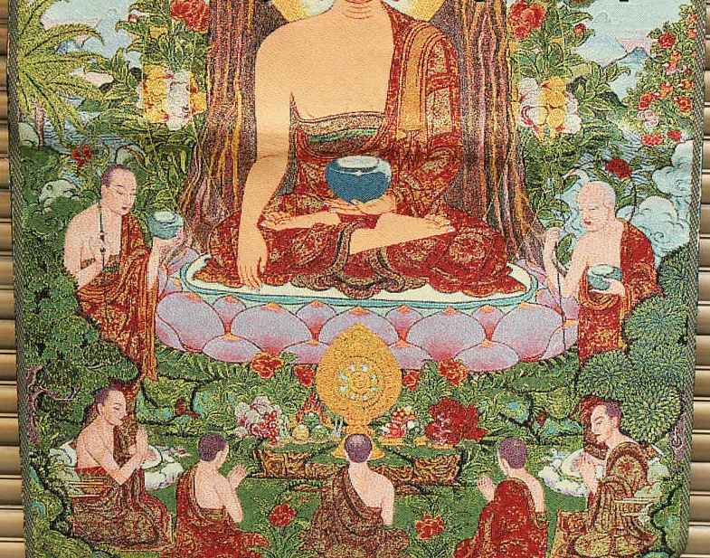 Tiibeti Budismi Riie, Siid Šākjamuni Sakyamuni Amitabha Buddha Thangka Thanka Pilt 3