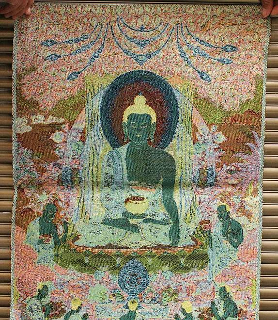 Tiibeti Budismi Riie, Siid Šākjamuni Sakyamuni Amitabha Buddha Thangka Thanka Pilt 4