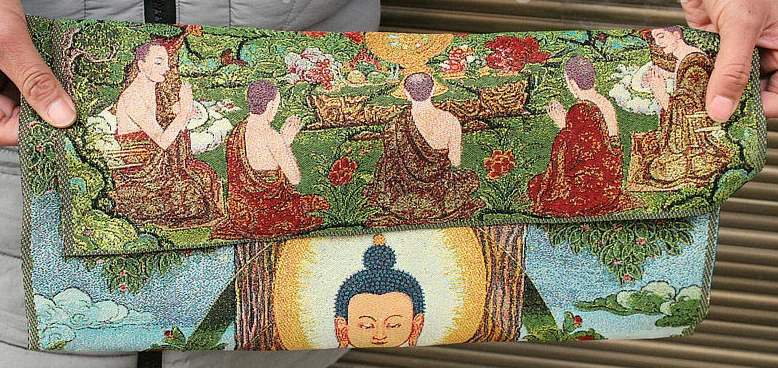 Tiibeti Budismi Riie, Siid Šākjamuni Sakyamuni Amitabha Buddha Thangka Thanka Pilt 5