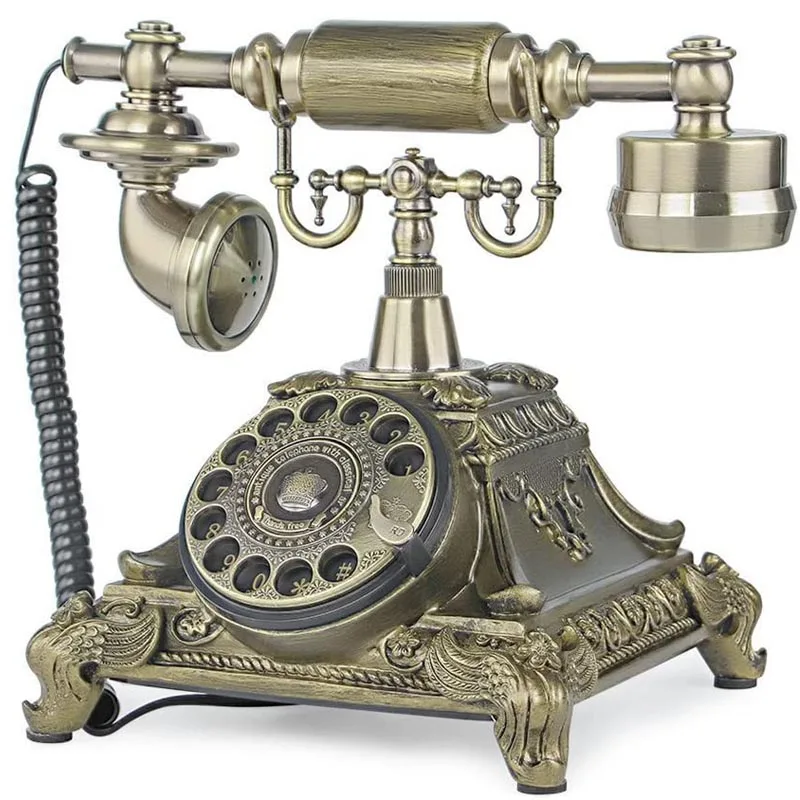 Pöörleva Kettaga Telefon Vintage Klassikaline Välimus High Tech Retro vanamoodne, Vask Kodus ja kontoris Telefon Pilt 0