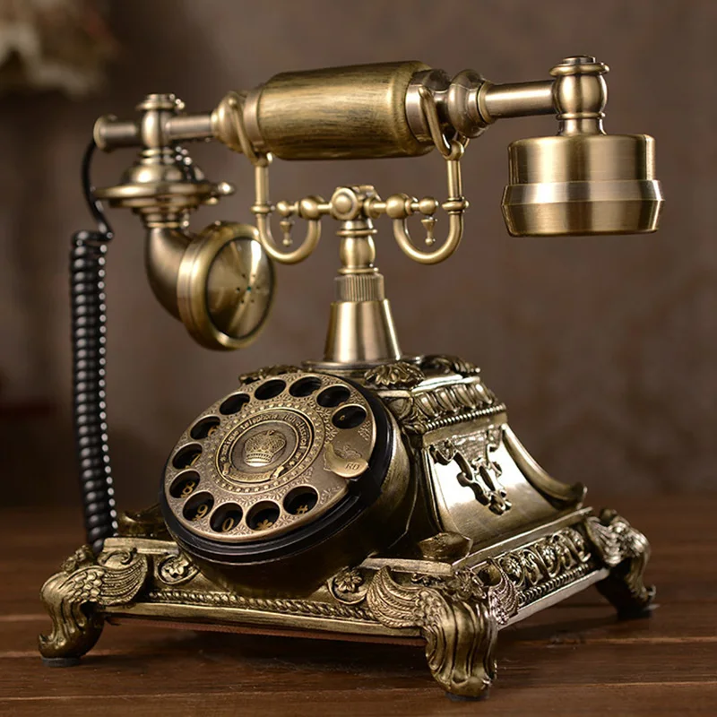 Pöörleva Kettaga Telefon Vintage Klassikaline Välimus High Tech Retro vanamoodne, Vask Kodus ja kontoris Telefon Pilt 3
