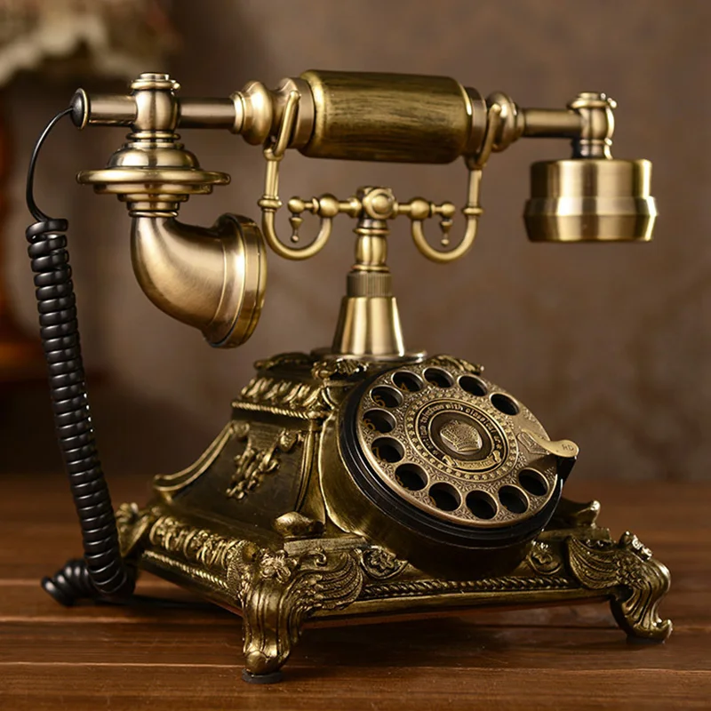 Pöörleva Kettaga Telefon Vintage Klassikaline Välimus High Tech Retro vanamoodne, Vask Kodus ja kontoris Telefon Pilt 4