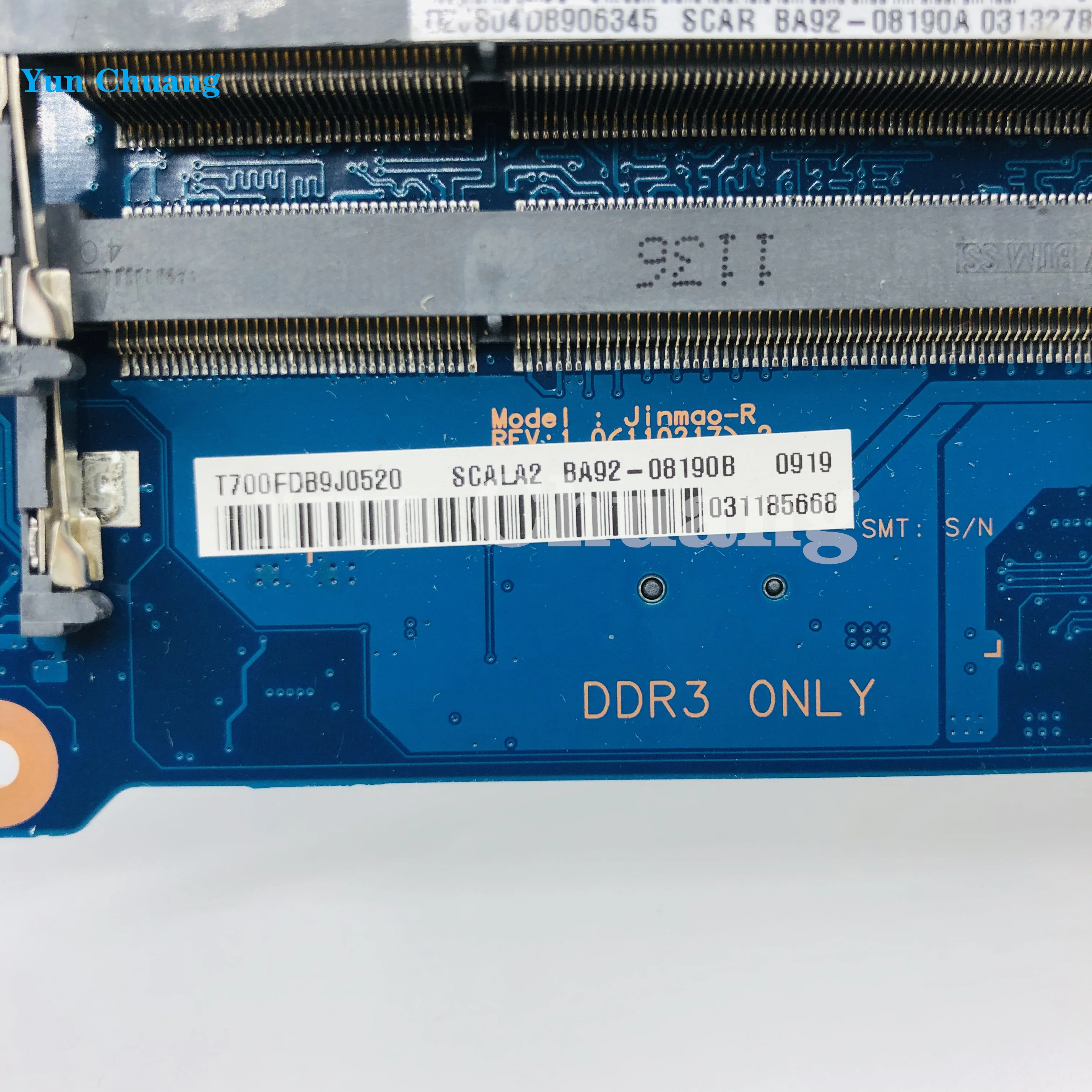Samsung RC520 RV520 NP-RC520 NP-RV520 Sülearvuti Emaplaadi HM65 DDR3 GMA HD BA92-08190A BA92-08190B 100% täielikult testitud Pilt 3