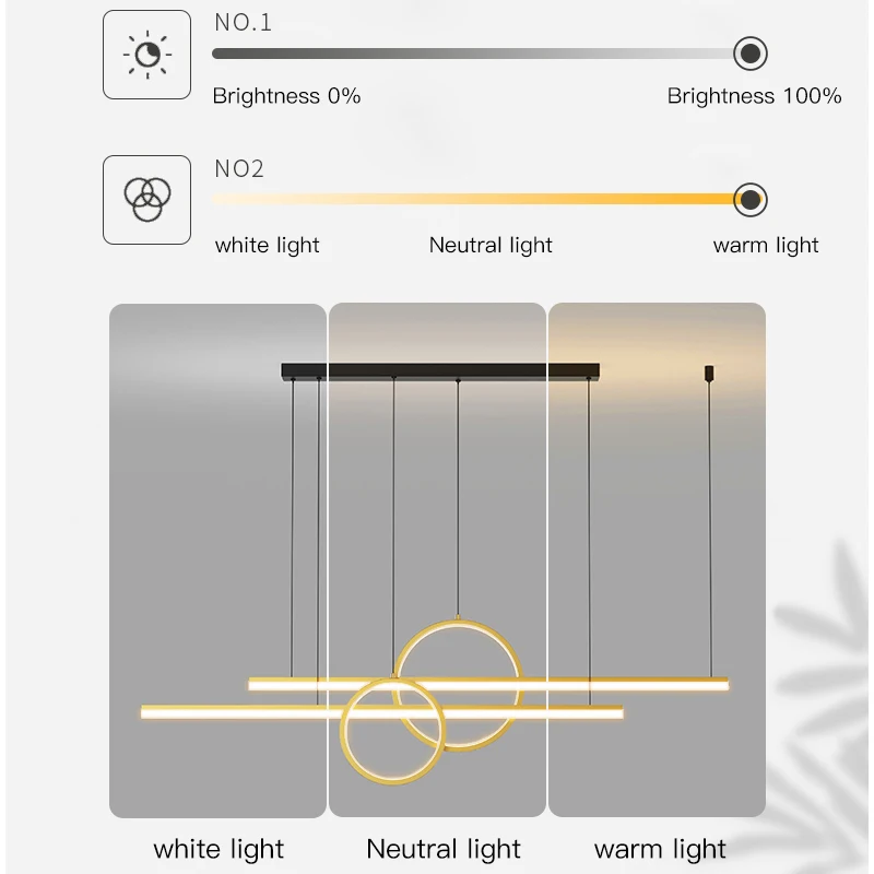 2022 Kaasaegne Lihtne Style LED-Lühter, Söögituba Ruumi, Köök, elutuba, Magamistuba Lae Lamp Black Ring Line Ripats Kerge Pilt 3