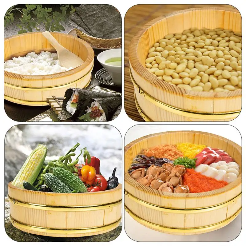 1tk Jaapani Sushi Kopp Puidust Sushi Barrel Riisi Kopp Kaussi Sushi Teenindavad Kopp Restoran Pilt 4