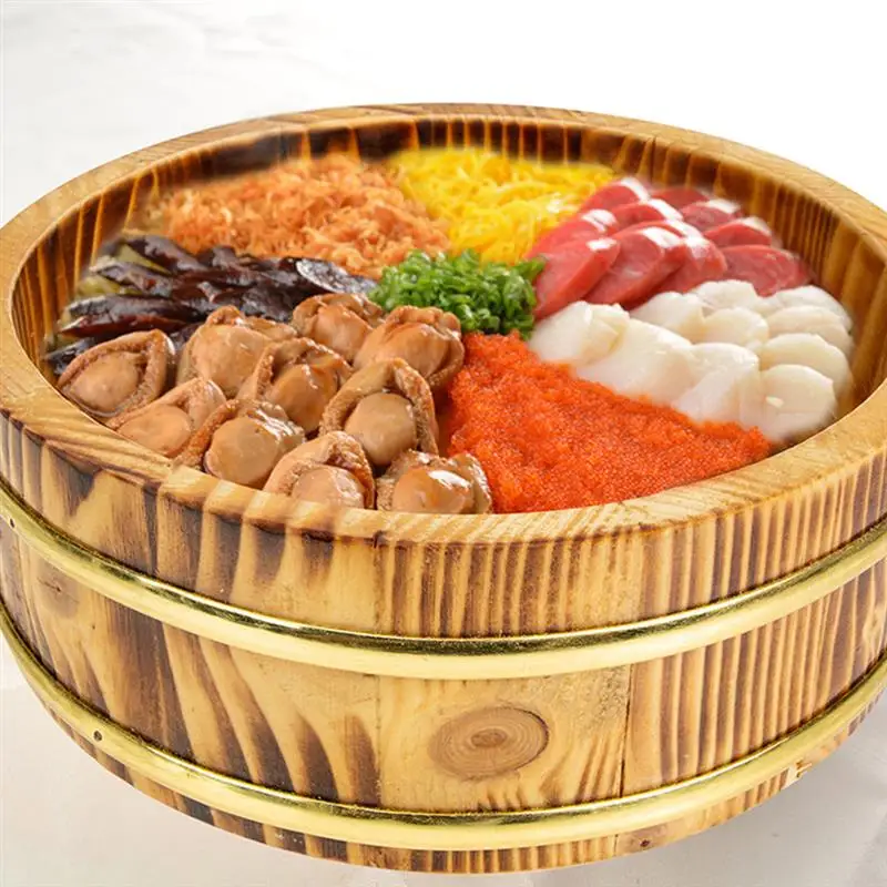1tk Jaapani Sushi Kopp Puidust Sushi Barrel Riisi Kopp Kaussi Sushi Teenindavad Kopp Restoran Pilt 5