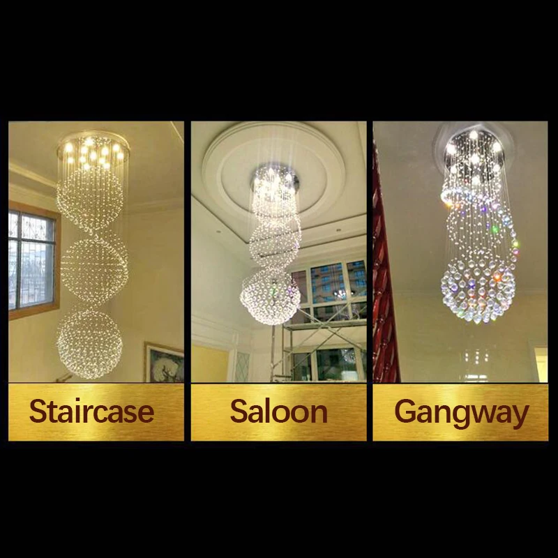 Kaasaegne laeni Sfääriline LED Lühtrid Kaunistada Kristall Lühtrid elutuba, Söögituba Ja Hotell Pilt 5
