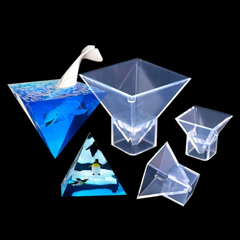 3D Püramiidi Kuju Epoksü Silikoon Hallituse Tabel Pehme Keraamiline Krohv, Ornament Vaik Casting Ehted Vahend Diy Crafts 40GB Pilt 3