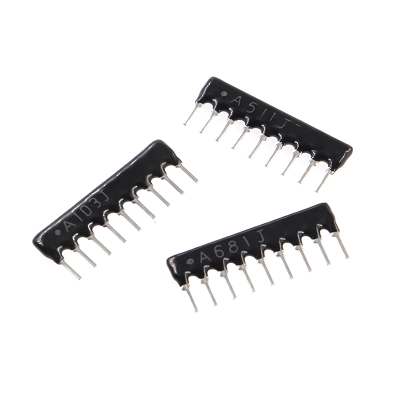 200PCS 9Pin Resistor Network Array A103J A102J A472J 4.7 K 1K 10K 2K 3K 6.8 K 3.3 K 2.2 K 2.54 MM Pin-SIP-9 Pilt 0