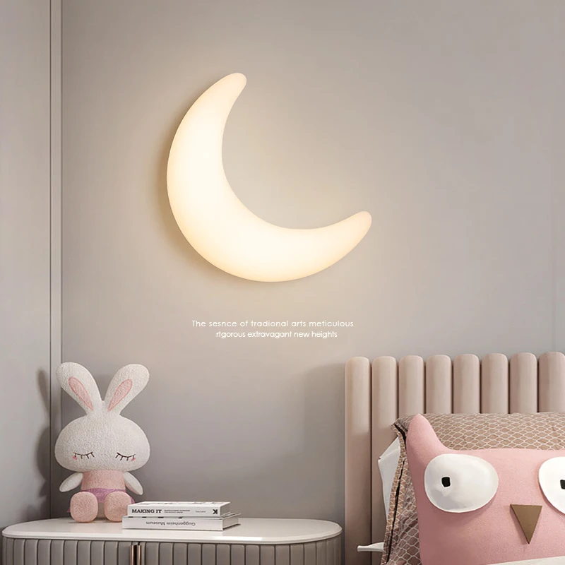 Minimalistlik Kuu Seina Lamp elutuba Põhjamaade Ins Stiilis Loominguline Laste laelambid Taust Magamistuba Öö Uuringu Lamp Pilt 0