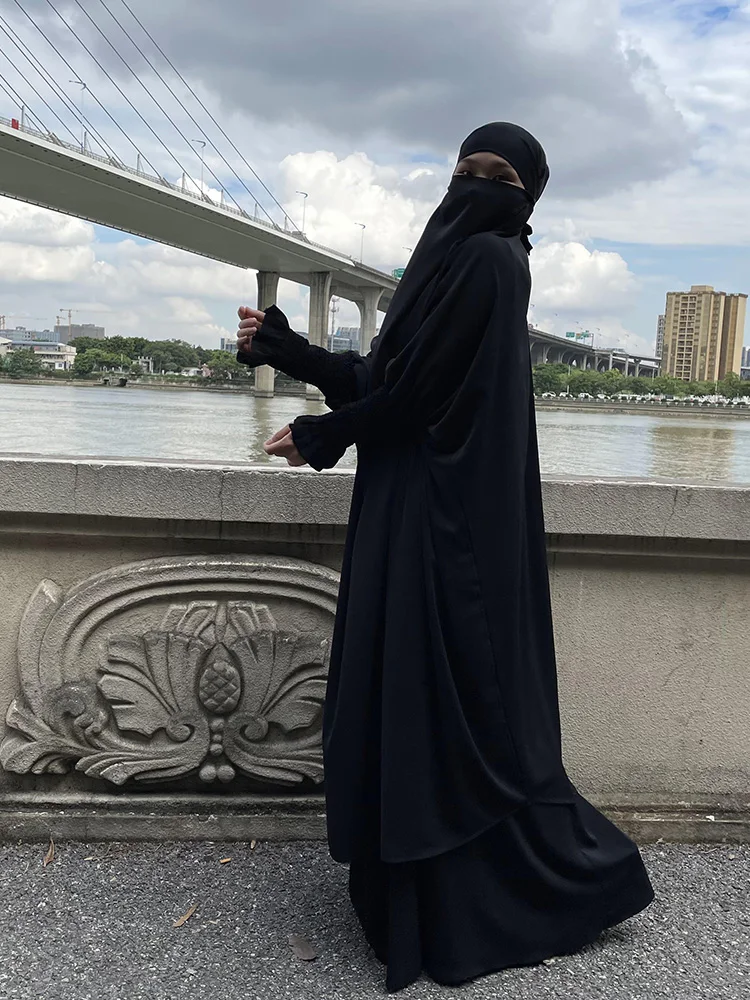 Lähis-Ida Ramadan Palve Riided Moslemi Naine Kleit Islami Kimono Komplekti Khimar Jilbab 2-Osaline Komplekt, Türgi Kaften Araabia Abaya Pilt 4