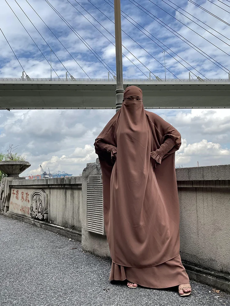 Lähis-Ida Ramadan Palve Riided Moslemi Naine Kleit Islami Kimono Komplekti Khimar Jilbab 2-Osaline Komplekt, Türgi Kaften Araabia Abaya Pilt 5
