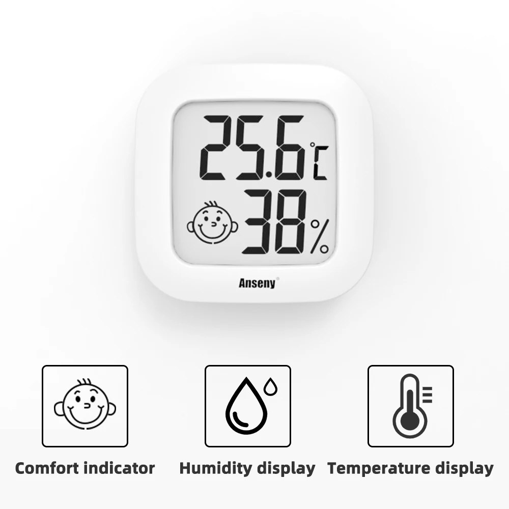 Mini Digitaalne LCD Termomeeter Hygrometer Sise-Tuba Elektrooniline Temperatuuri-Niiskuse Mõõtja Anduri Näidik ilmajaamas Kodu Pilt 4