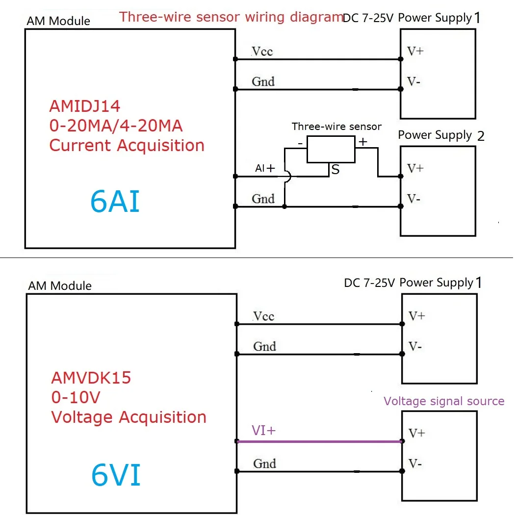 6VI/4DI (/4DO 0-10V Sisend / Digitaalne sisend ja väljund moodul / RS485 MODBUS RTU Side AMVDK15 ELETECHSUP Pilt 5